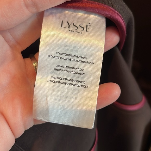 Dark brown stretchy open tan faux leather trim Lysse Margaret Parka jacket M - Picture 7 of 13